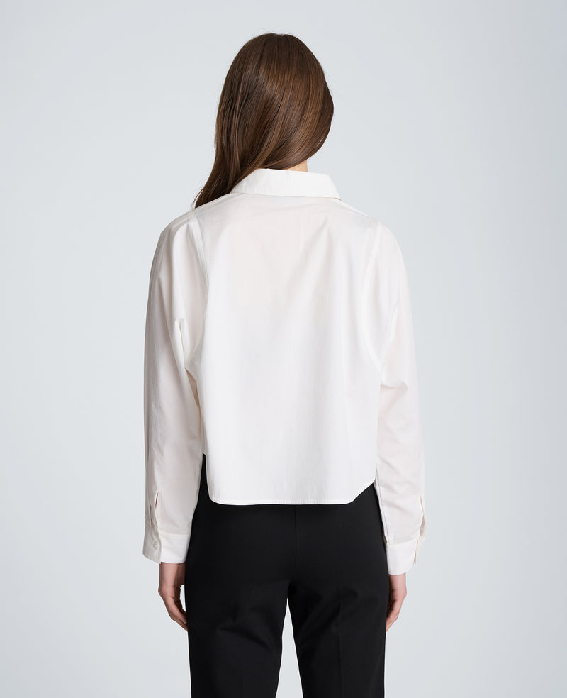 Kenneth Cole - Exaggerated Armhole Cropped Long Sleeve Button Front Shirt WOMENS SHIRTS for Women