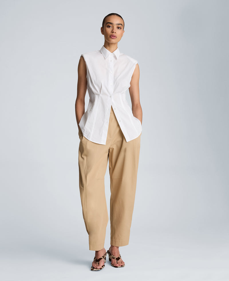 Kenneth Cole - Fitted Pleat Body Sleeveless Button Front Shirt WOMENS SHIRTS for Women