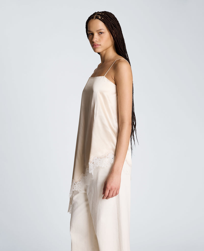 Kenneth Cole - Asymmetric Lace Hem Tunic Cami WOMENS TOPS for Women