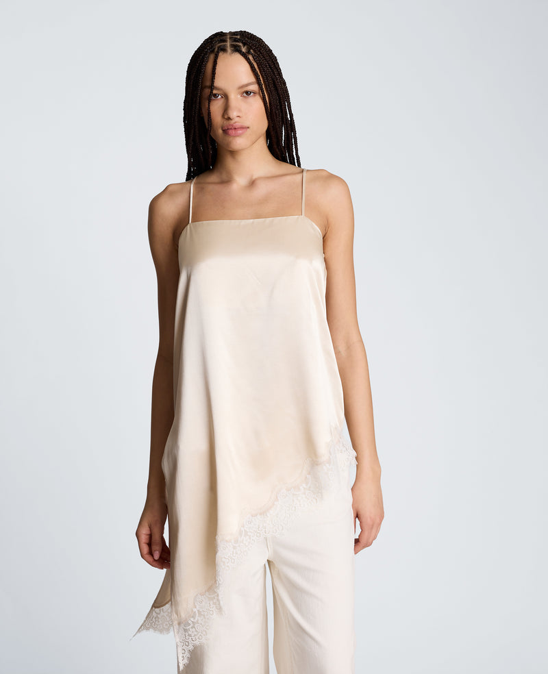 Kenneth Cole - Asymmetric Lace Hem Tunic Cami WOMENS TOPS for Women