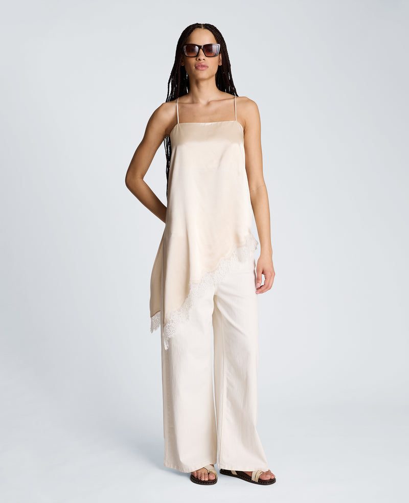 Kenneth Cole Women's Asymmetric Lace Hem Tunic