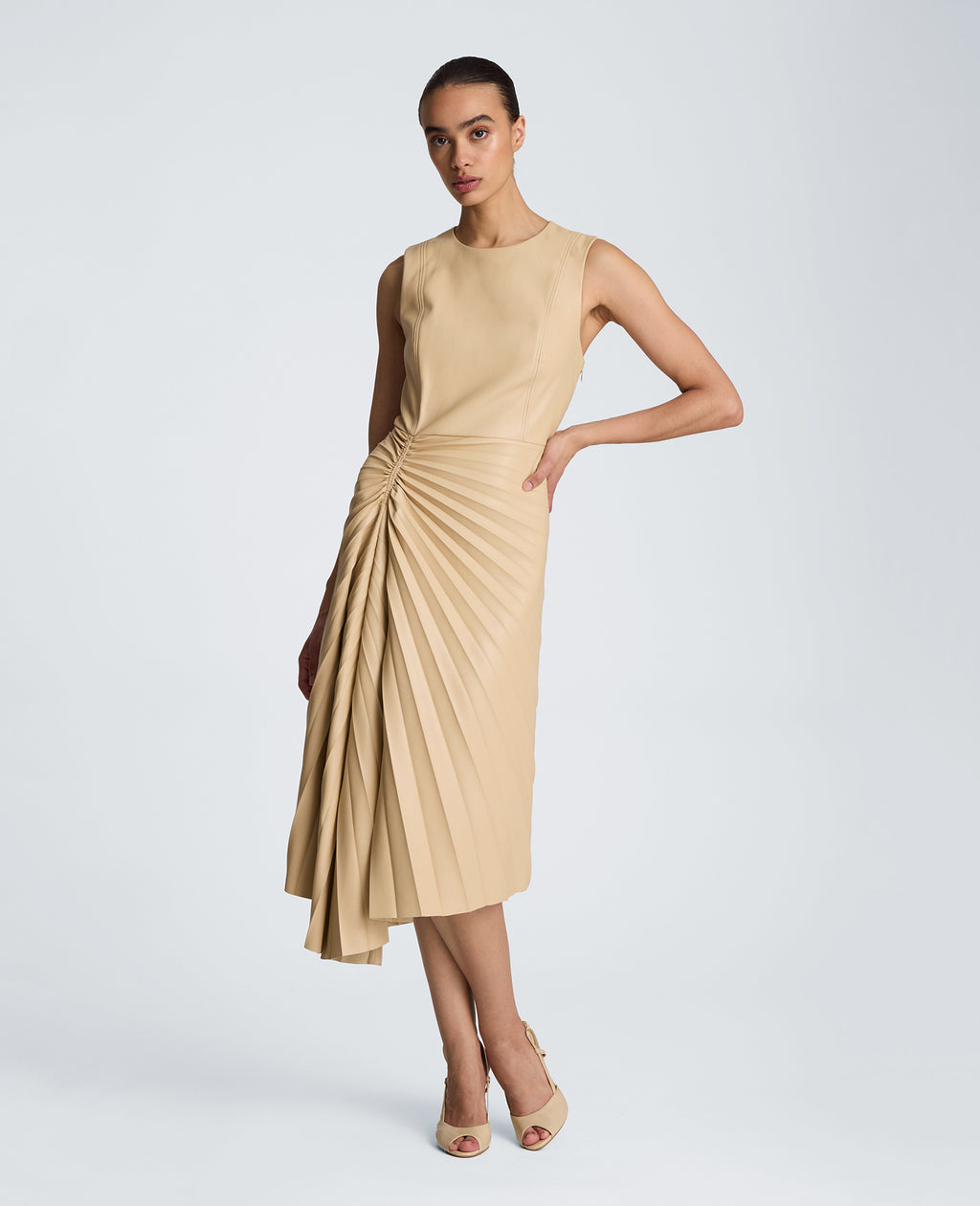Kenneth Cole - Sunburst Pleat Midi Dress WOMENS DRESS for Women 