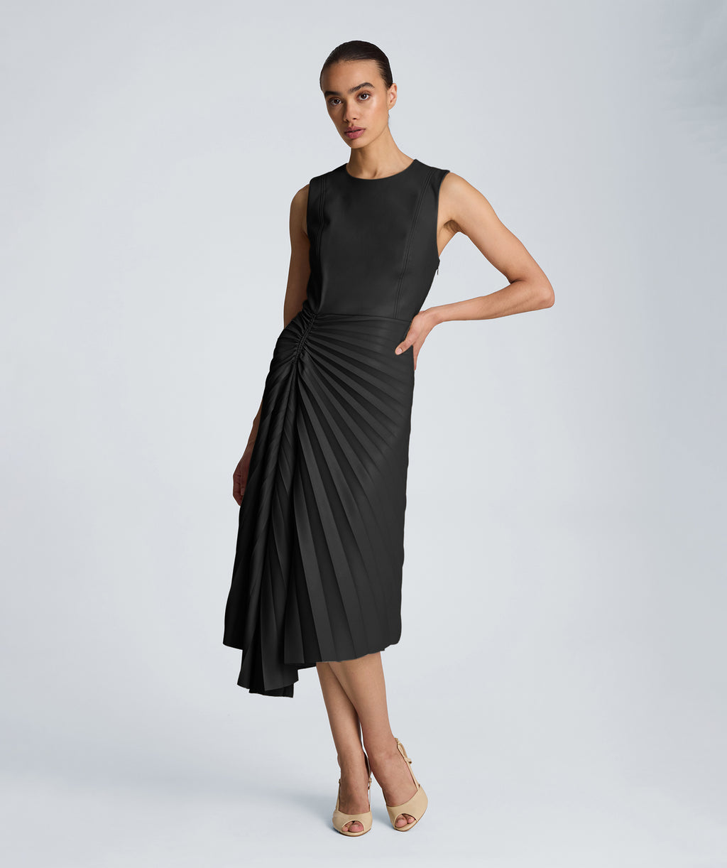 Kenneth Cole - Sunburst Pleat Midi Dress WOMENS DRESS for Women 