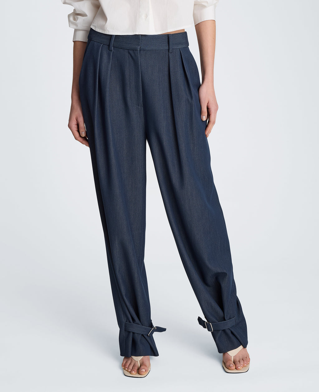 Kenneth Cole - High Rise Fly Front Belted Pant WOMENS PANTS for Women 