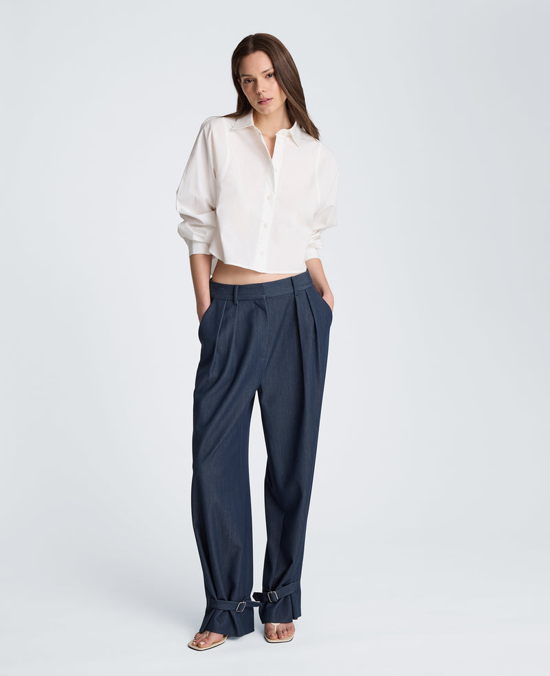 Kenneth Cole - High Rise Fly Front Belted Pant WOMENS PANTS for Women