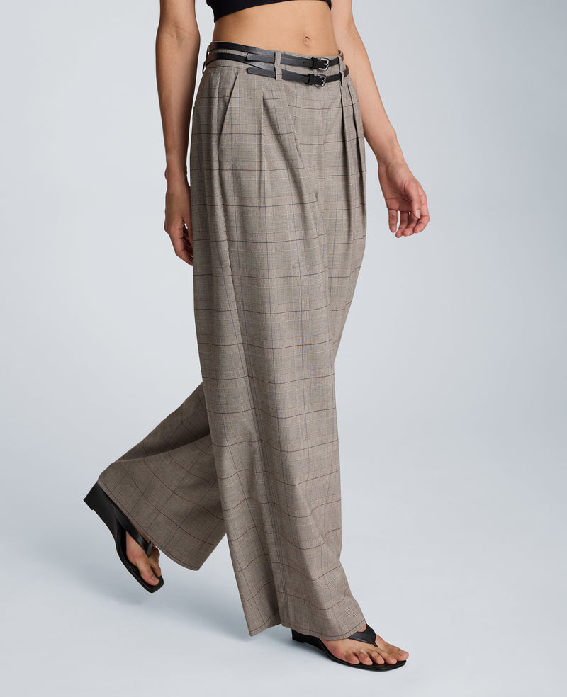 Kenneth Cole - High Rise Fly Front Wide Leg Double Belted Pleat Pant WOMENS PANTS for Women
