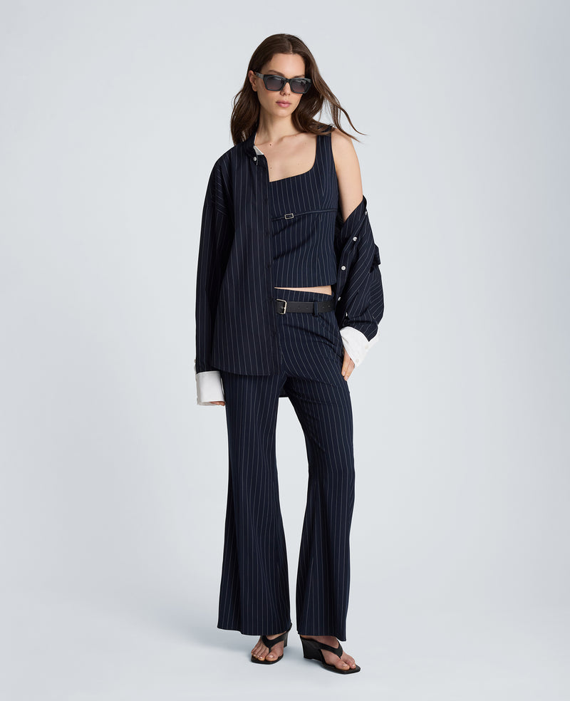 Kenneth Cole - Fly Front Flare Belted Pant WOMENS PANTS for Women