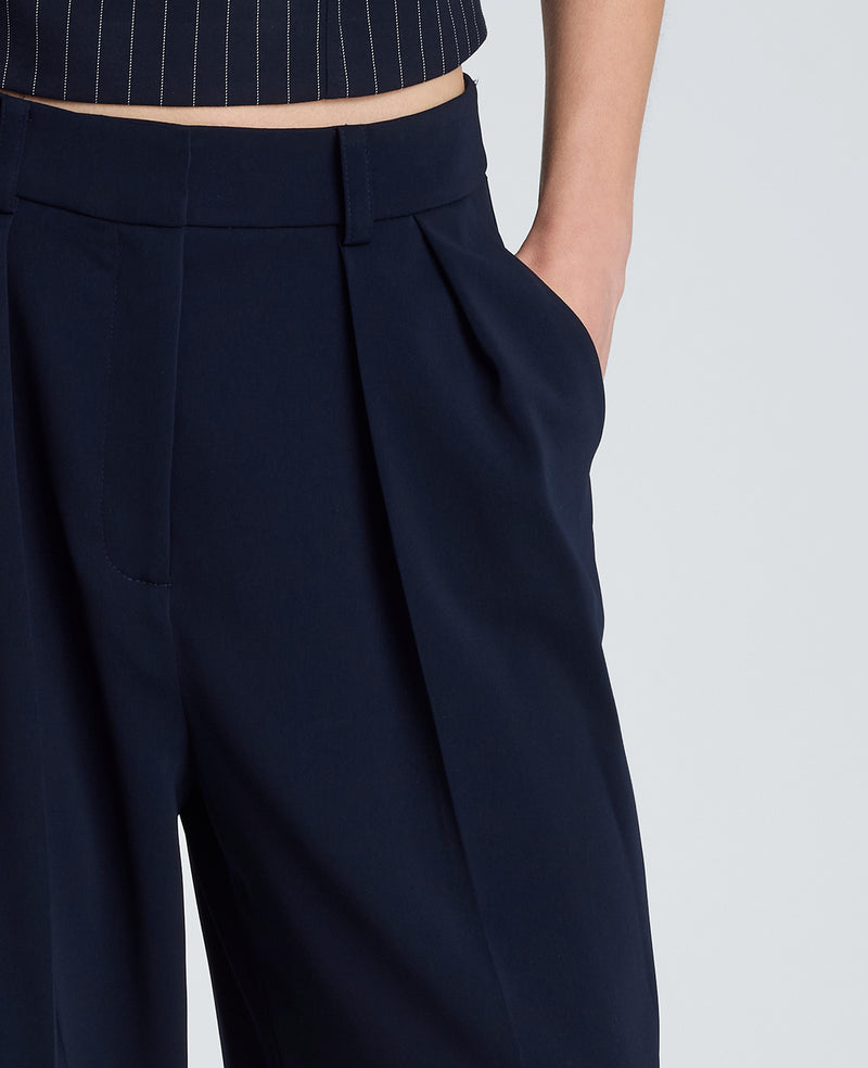 Kenneth Cole - High Rise Fly Front Wide Leg Double Pleat Pant WOMENS PANTS for Women