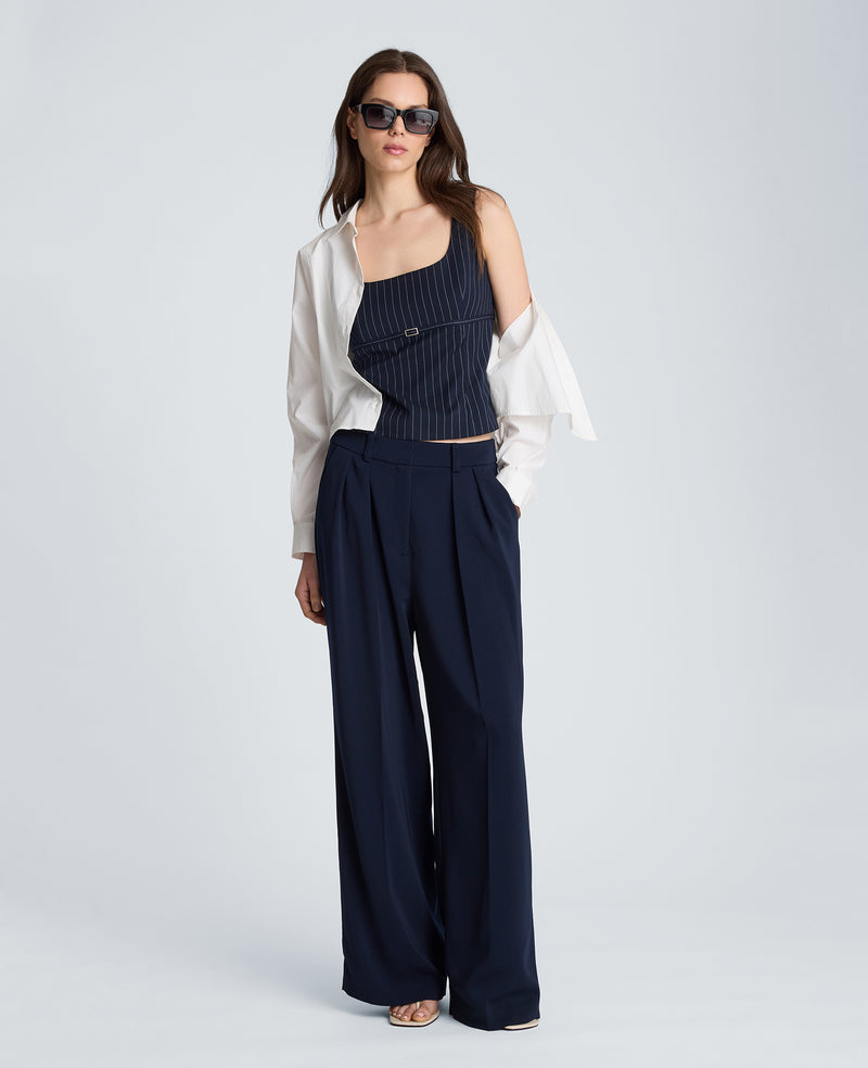 Kenneth Cole - High Rise Fly Front Wide Leg Double Pleat Pant WOMENS PANTS for Women