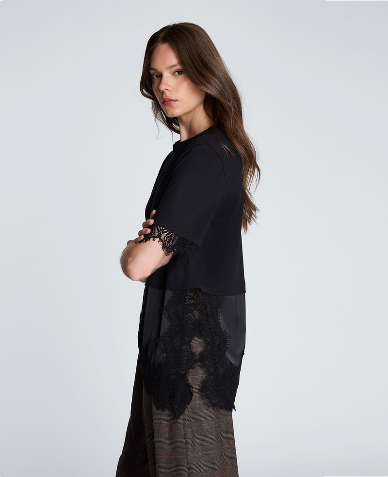 Kenneth Cole - Lace Combo Tee WOMENS KNITS for Women