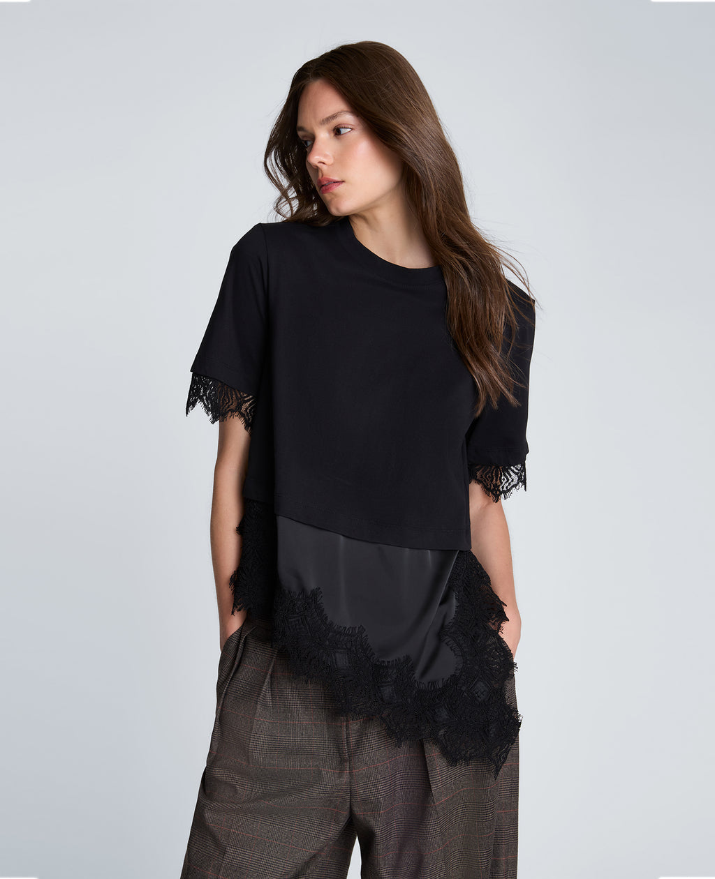 Kenneth Cole - Lace Combo Tee WOMENS KNITS for Women 