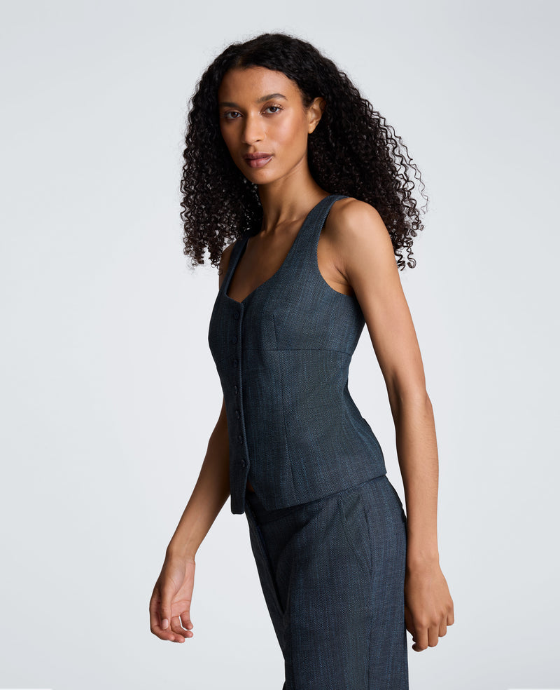 Kenneth Cole - Button Front Bustier Vest WOMENS JACKET for Women