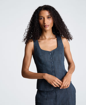 Button Front Bustier Vest