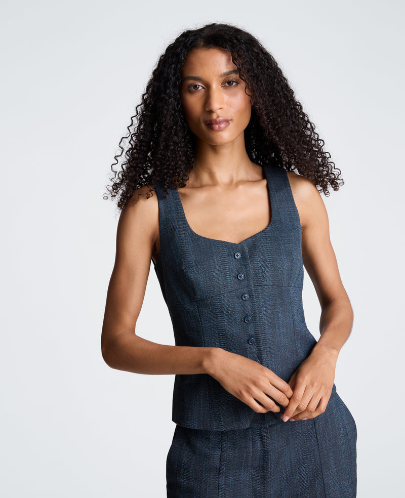 Kenneth Cole - Button Front Bustier Vest WOMENS JACKET for Women