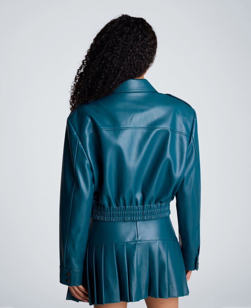 Kenneth Cole - Cropped Bomber Jacket with Shoulder Pads WOMENS JACKET for Women