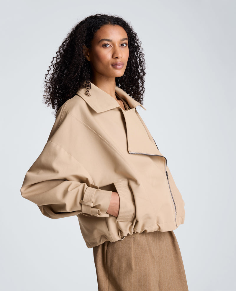 Kenneth Cole - Boxy Moto Trench with Sleeve Straps WOMENS JACKET for Women