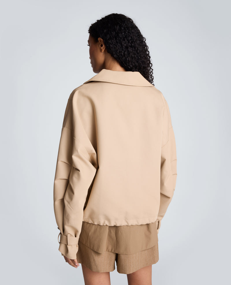 Kenneth Cole - Boxy Moto Trench with Sleeve Straps WOMENS JACKET for Women