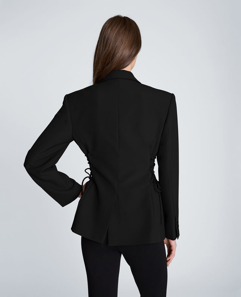 Kenneth Cole - Slim One Button Jacket with Side Lacing WOMENS JACKET for Women