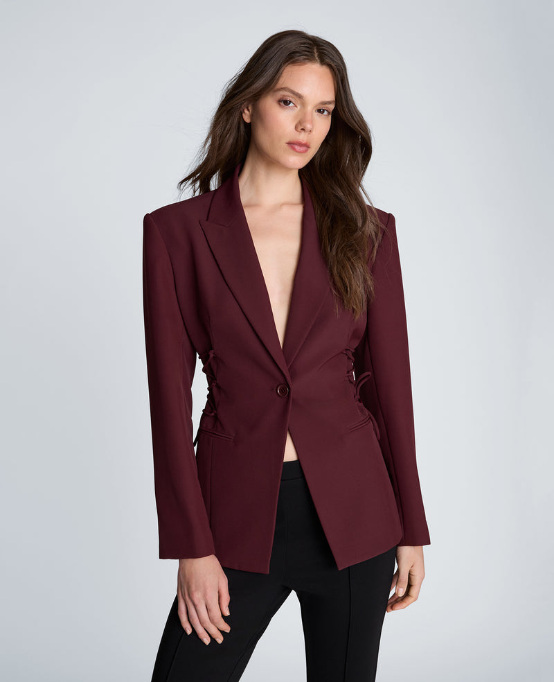 Kenneth Cole - Slim One Button Jacket with Side Lacing WOMENS JACKET for Women