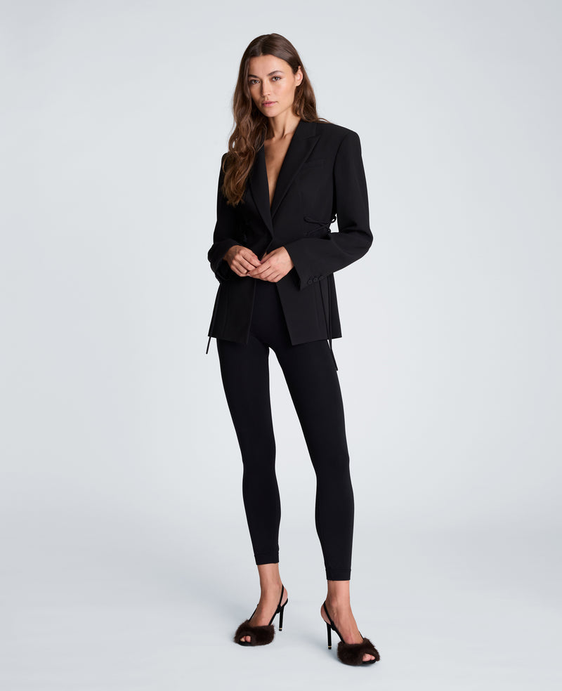 Kenneth Cole - Slim One Button Jacket with Side Lacing WOMENS JACKET for Women