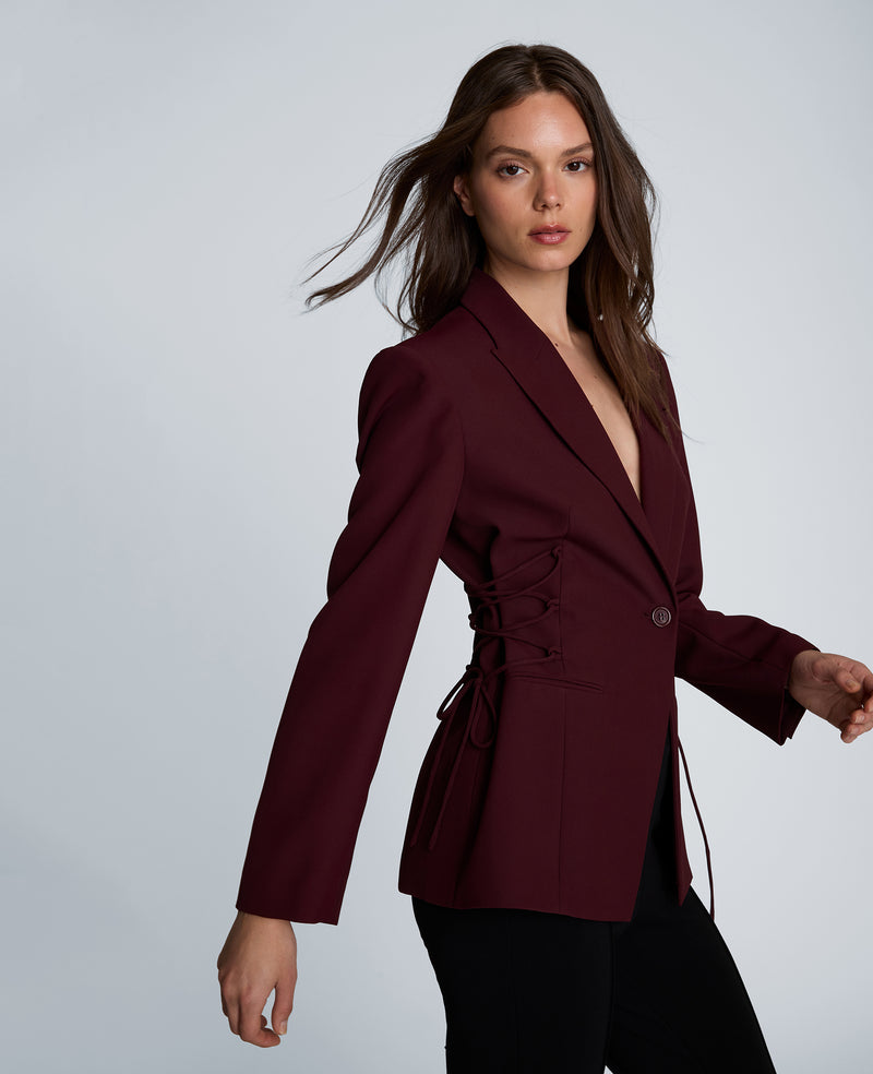 Kenneth Cole - Slim One Button Jacket with Side Lacing WOMENS JACKET for Women