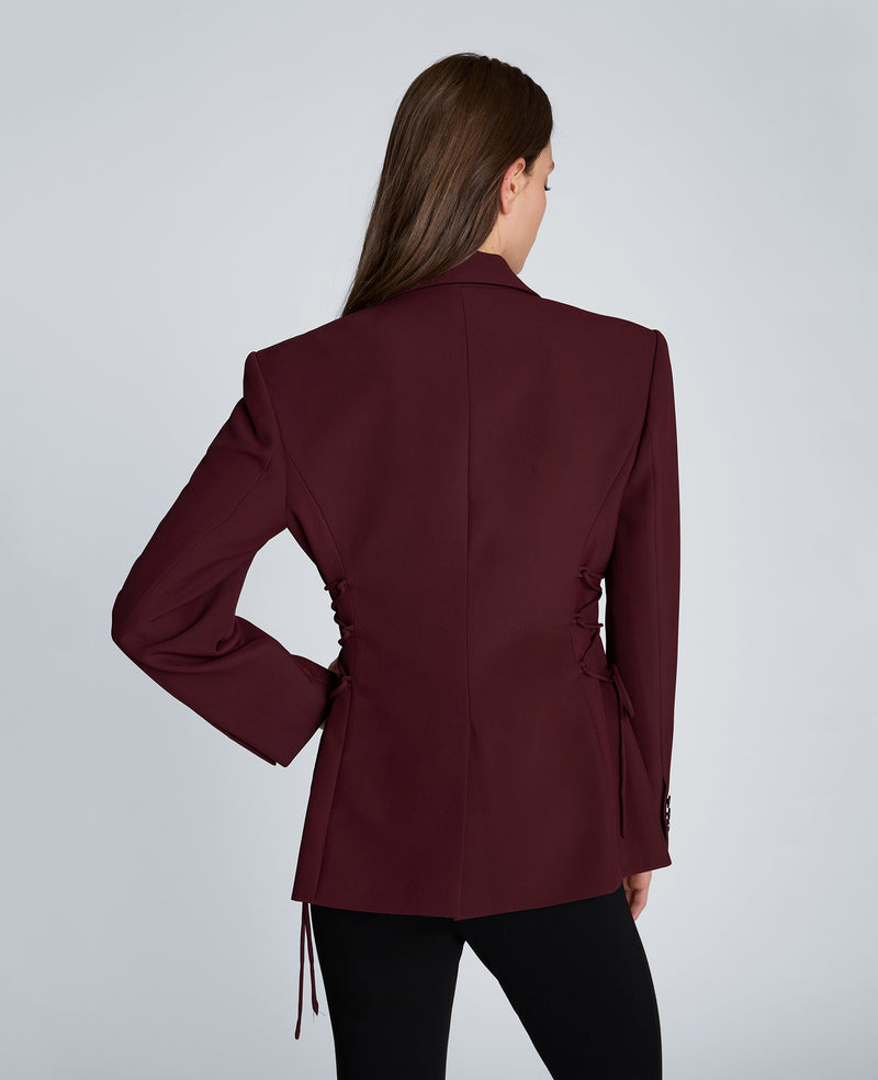 Kenneth Cole - Slim One Button Jacket with Side Lacing WOMENS JACKET for Women