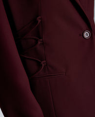 Slim One Button Jacket with Side Lacing