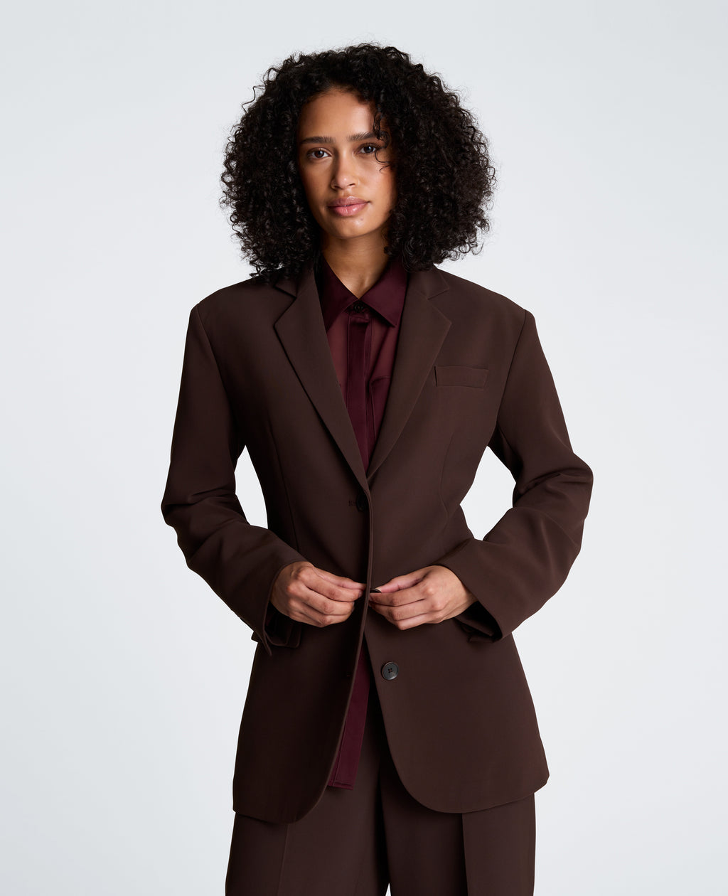 Kenneth Cole - Three Button Boyfriend Jacket with Flap Pockets WOMENS JACKET for Women 
