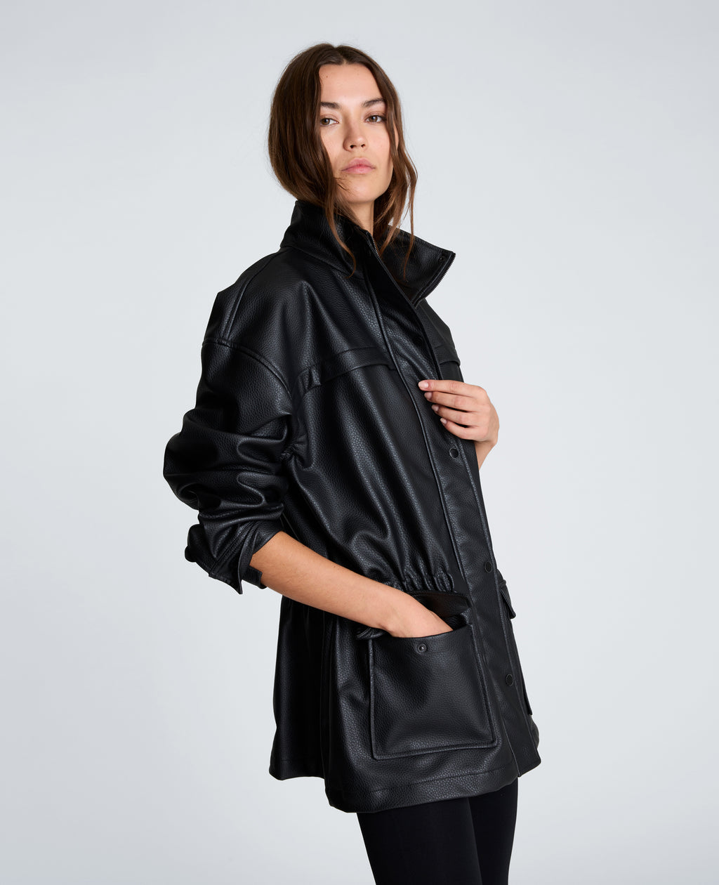 Kenneth Cole - Cinch Waist Jacket with Flap Pockets WOMENS JACKET for Women 