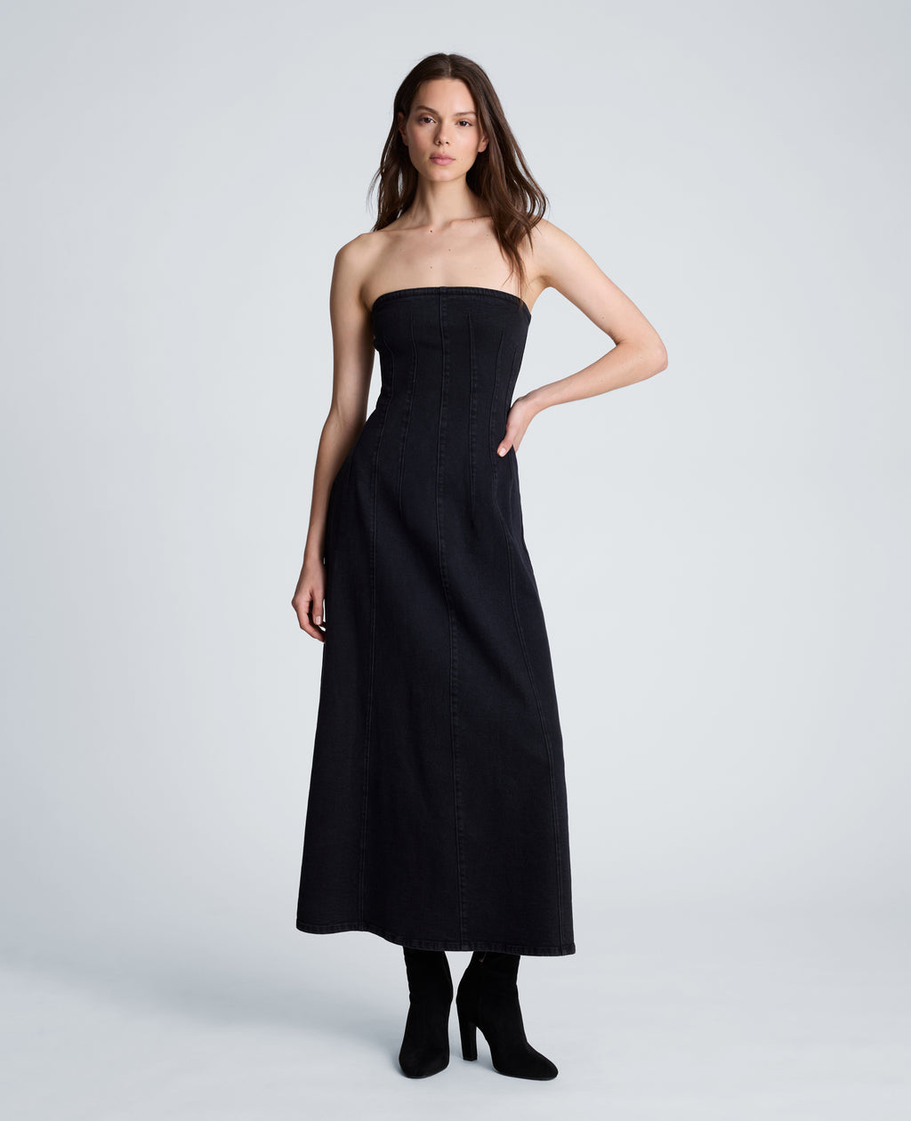 Kenneth Cole - Strapless Maxi Dress with Smocking WOMENS DENIM for Women 