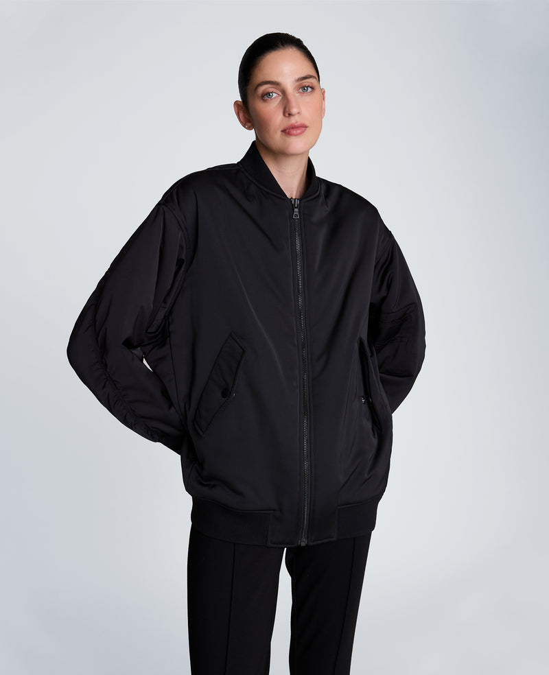 Kenneth Cole - Boyfriend Bomber Jacket with Flap Pockets WOMENS JACKET for Women