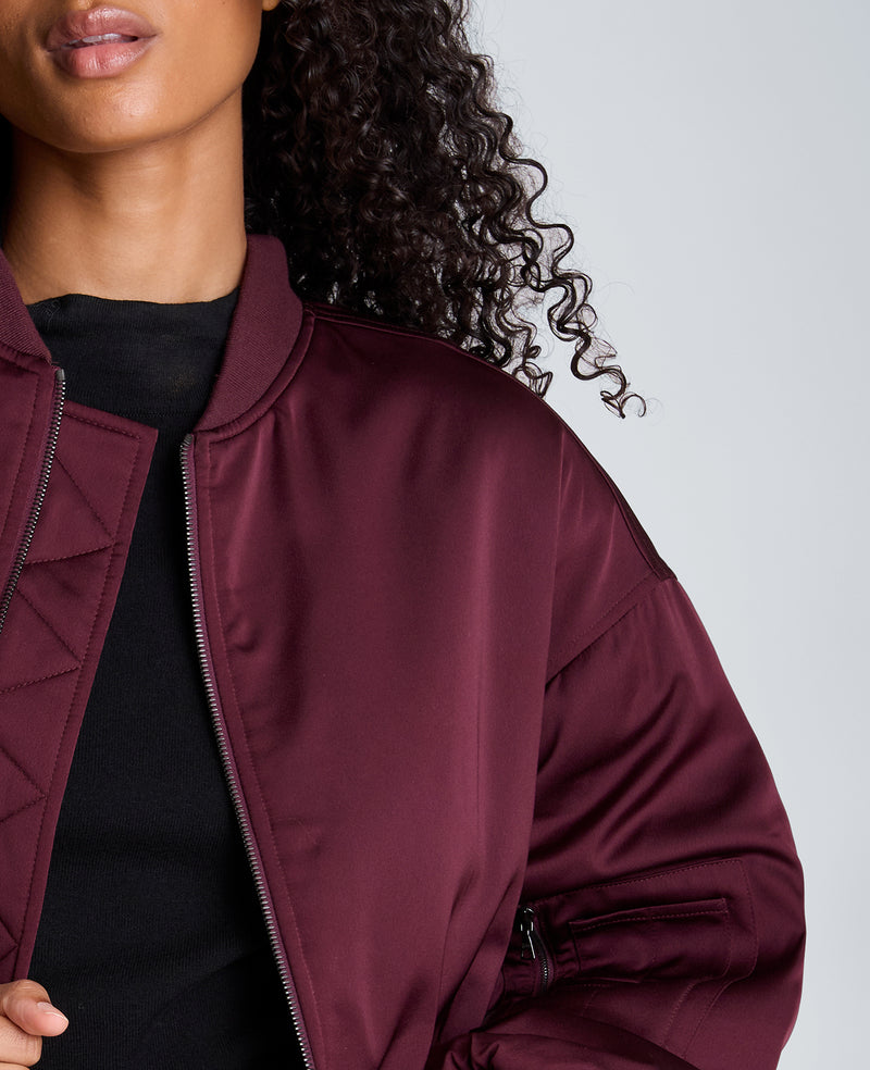 Kenneth Cole - Boyfriend Bomber Jacket with Flap Pockets WOMENS JACKET for Women