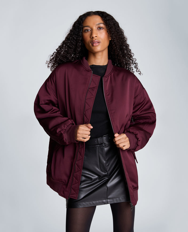 Kenneth Cole - Boyfriend Bomber Jacket with Flap Pockets WOMENS JACKET for Women