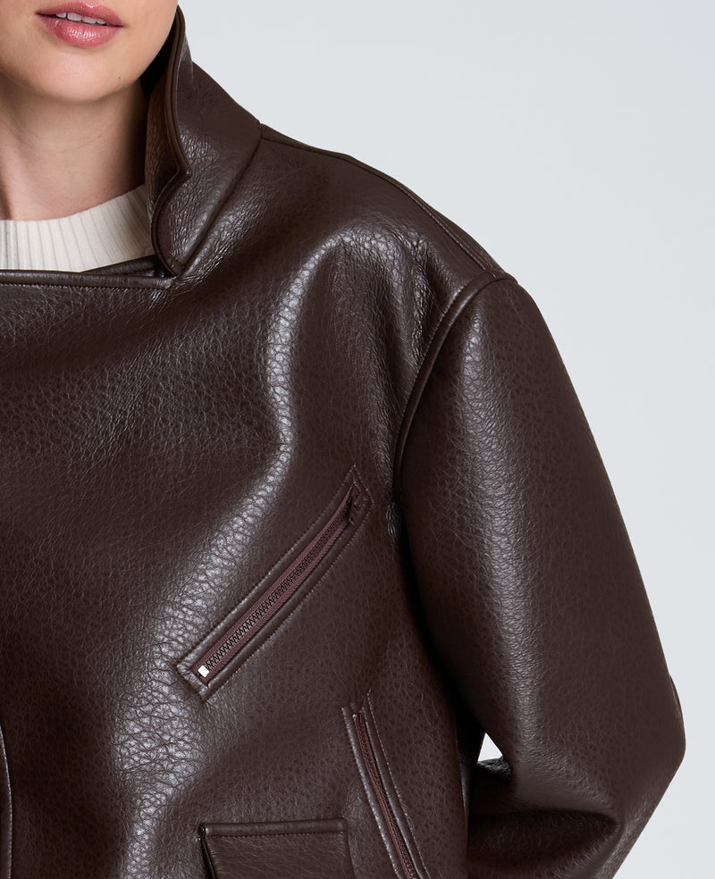 Kenneth Cole - Raw Edge Oversized Moto Jacket WOMENS JACKET for Women