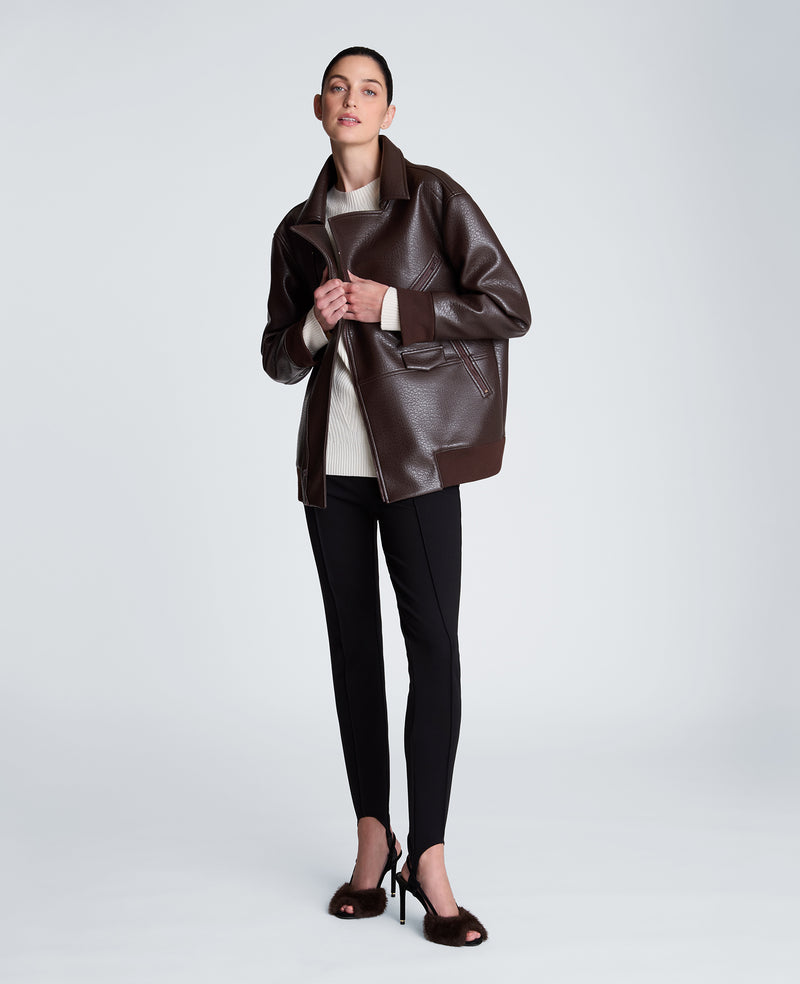 Kenneth Cole - Raw Edge Oversized Moto Jacket WOMENS JACKET for Women