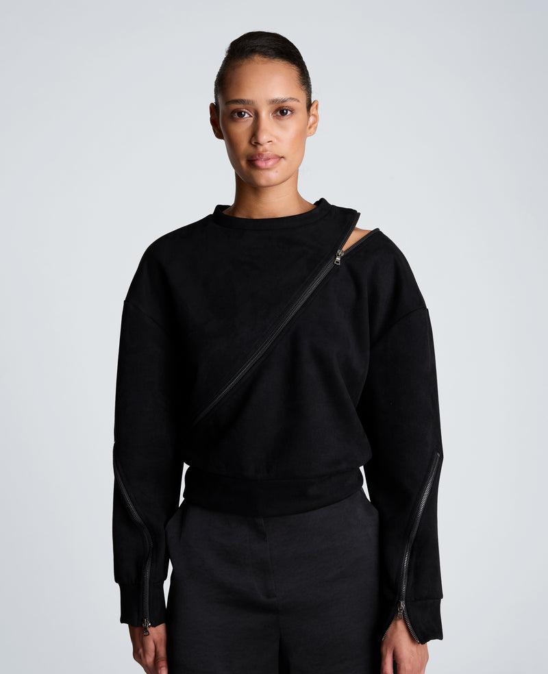 Kenneth Cole - Crew Neck Pullover with Zippers WOMENS KNITS for Women