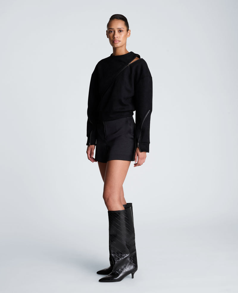 Kenneth Cole - Crew Neck Pullover with Zippers WOMENS KNITS for Women