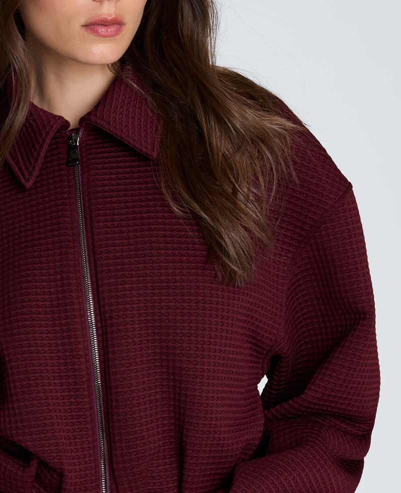 Kenneth Cole - Cropped Bomber Jacket with Box Pleats WOMENS KNITS for Women