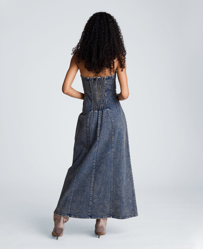 Kenneth Cole - Strapless Maxi Dress with Smocking WOMENS DENIM for Women