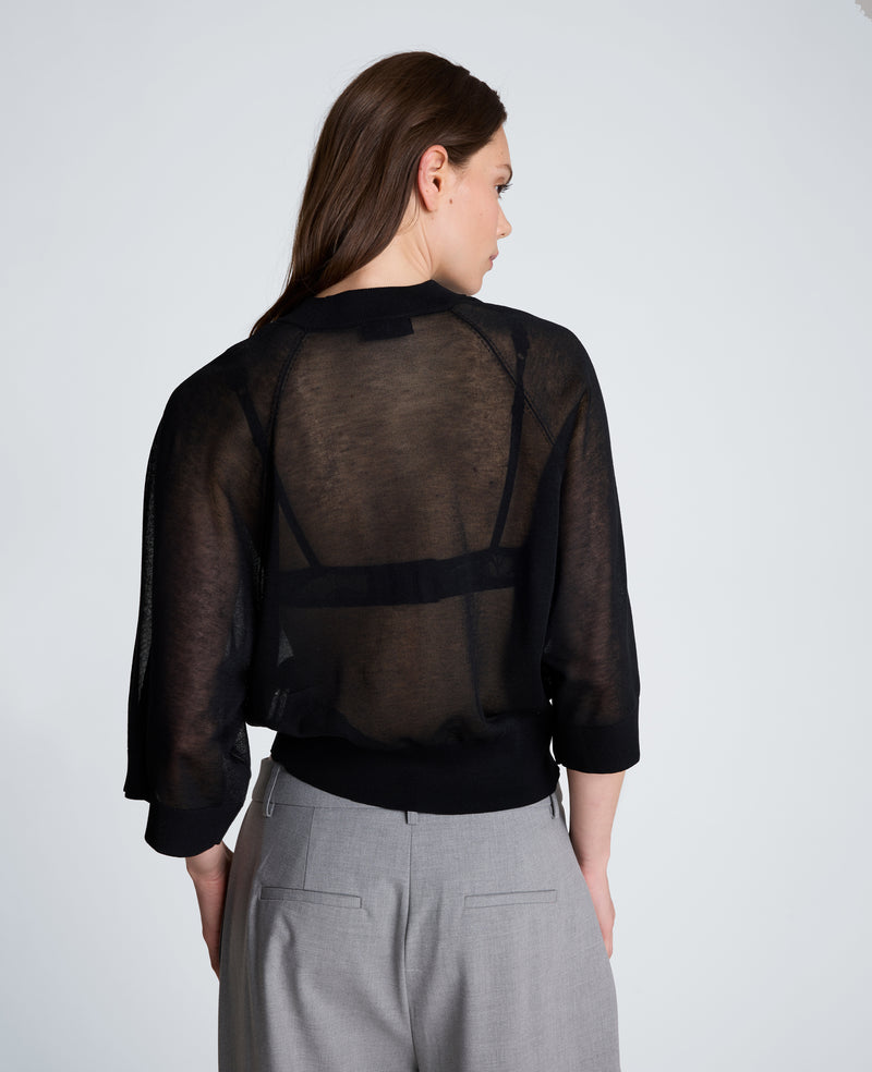 Kenneth Cole - Three-Quarter Sleeve Raglan Crew Sweater WOMENS SWEATER for Women
