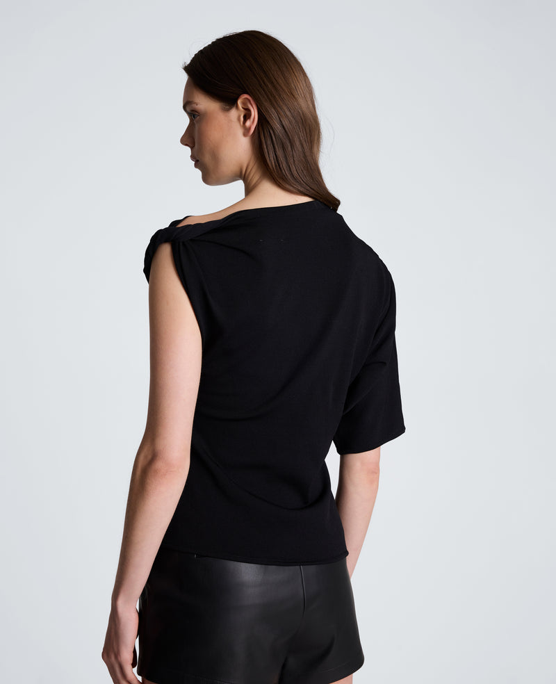 Kenneth Cole - Asymmetrical Drape Neck Jersey Sweater WOMENS SWEATER for Women