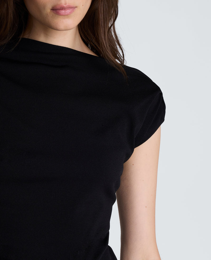 Kenneth Cole - Asymmetrical Drape Neck Jersey Sweater WOMENS SWEATER for Women