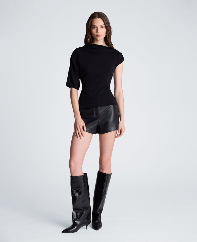 Kenneth Cole - Asymmetrical Drape Neck Jersey Sweater WOMENS SWEATER for Women