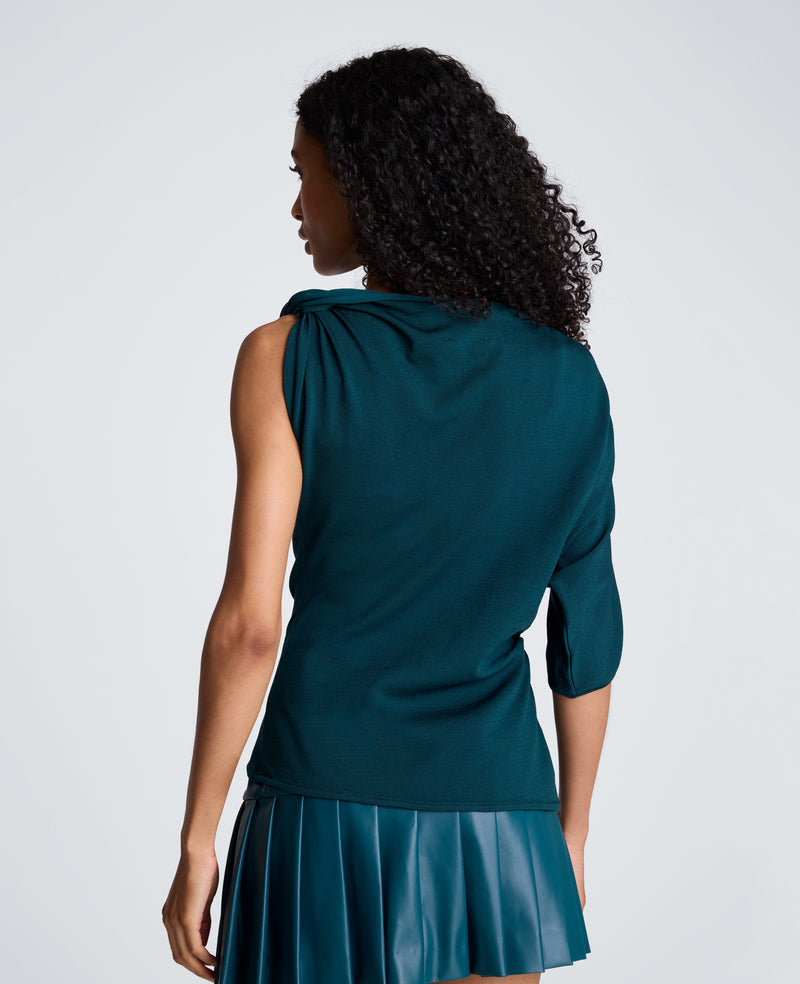 Kenneth Cole - Asymmetrical Drape Neck Jersey Sweater WOMENS SWEATER for Women