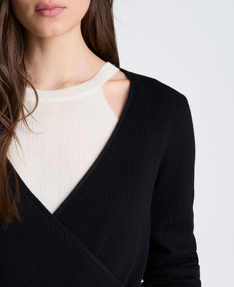 Kenneth Cole - Rib Halter Wrap Sweater WOMENS SWEATER for Women