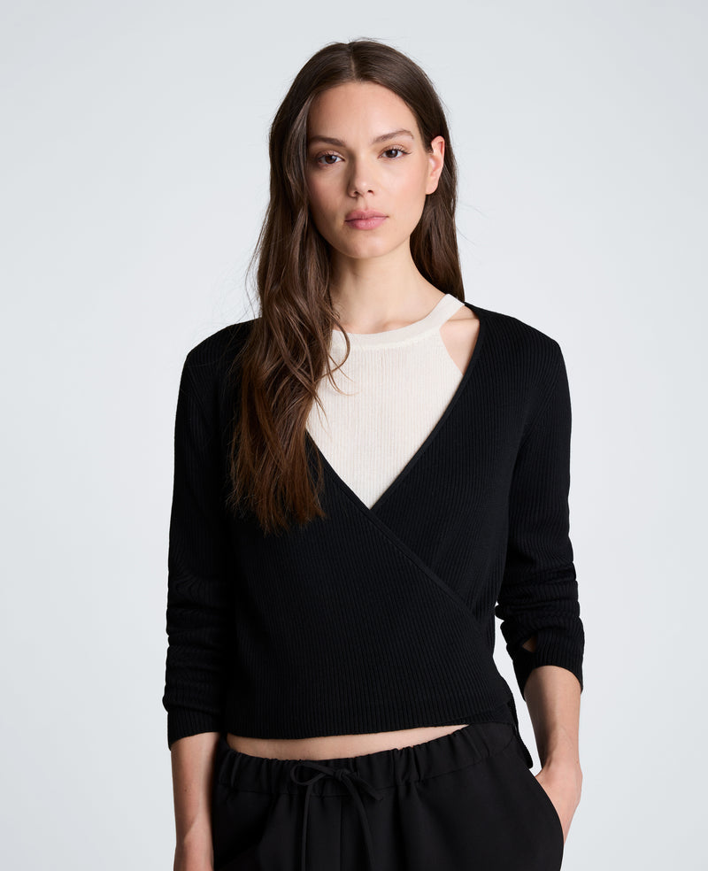 Kenneth Cole - Rib Halter Wrap Sweater WOMENS SWEATER for Women