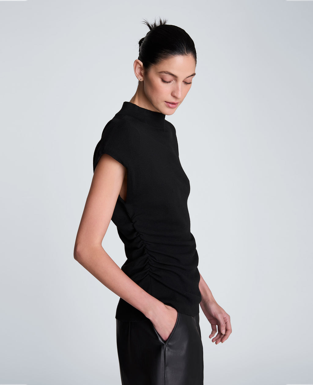 Kenneth Cole - Extedned Shoulder Asymmetrical Mock Neck Sweater WOMENS SWEATER for Women 