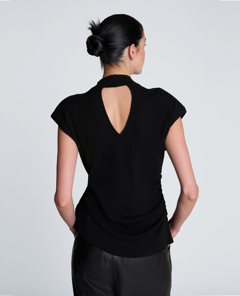 Kenneth Cole - Extedned Shoulder Asymmetrical Mock Neck Sweater WOMENS SWEATER for Women