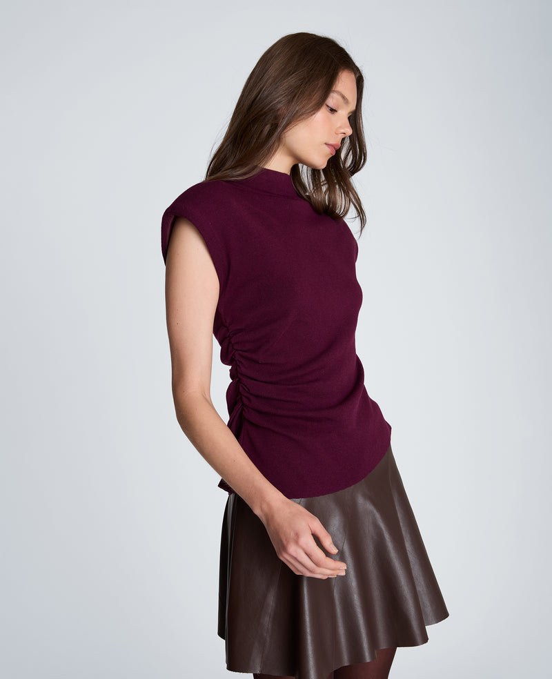 Kenneth Cole - Extedned Shoulder Asymmetrical Mock Neck Sweater WOMENS SWEATER for Women