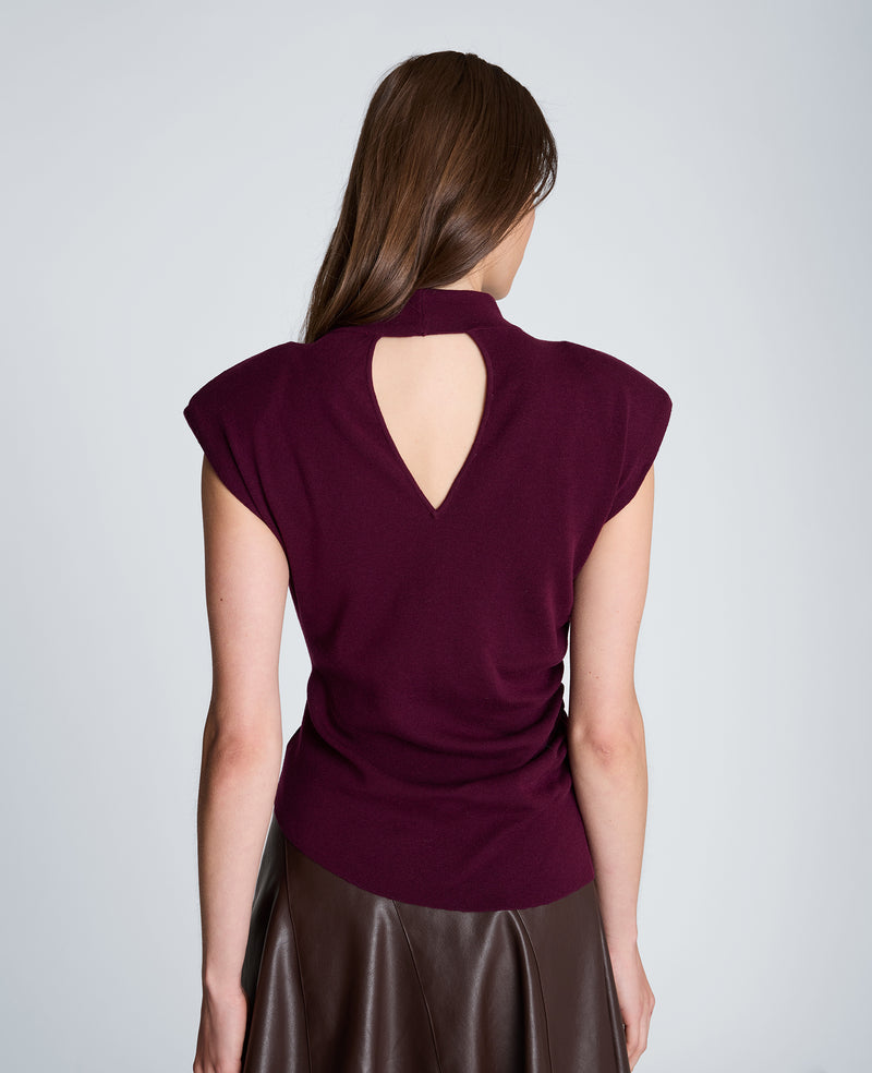 Kenneth Cole - Extedned Shoulder Asymmetrical Mock Neck Sweater WOMENS SWEATER for Women